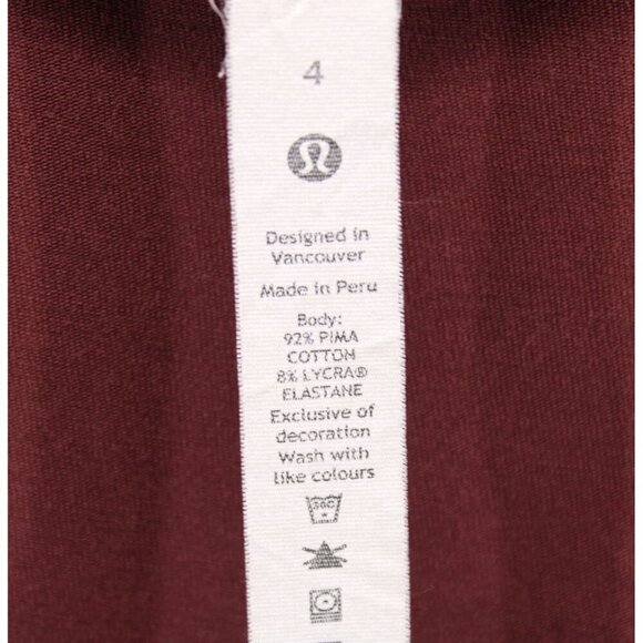 Lululemon Women's Athleta Pima Cotton & Lycra Long Sleeve Crew Neck Shirt Size 4 - Picture 6 of 6